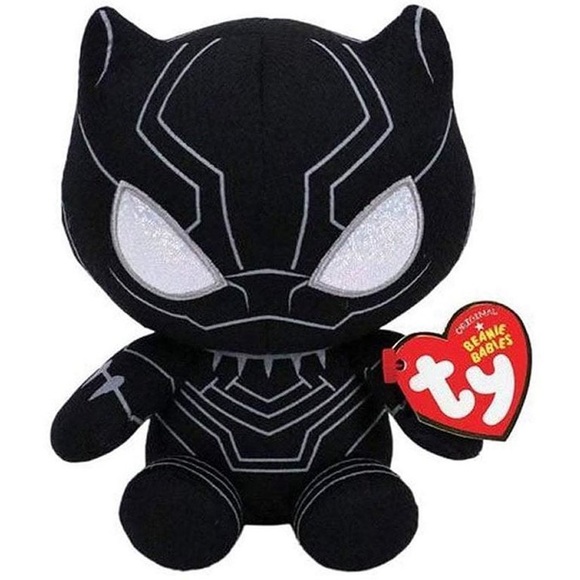 NWT Ty Black Panther Beanie Baby Silver MARVEL plush collectible toy - Picture 1 of 4